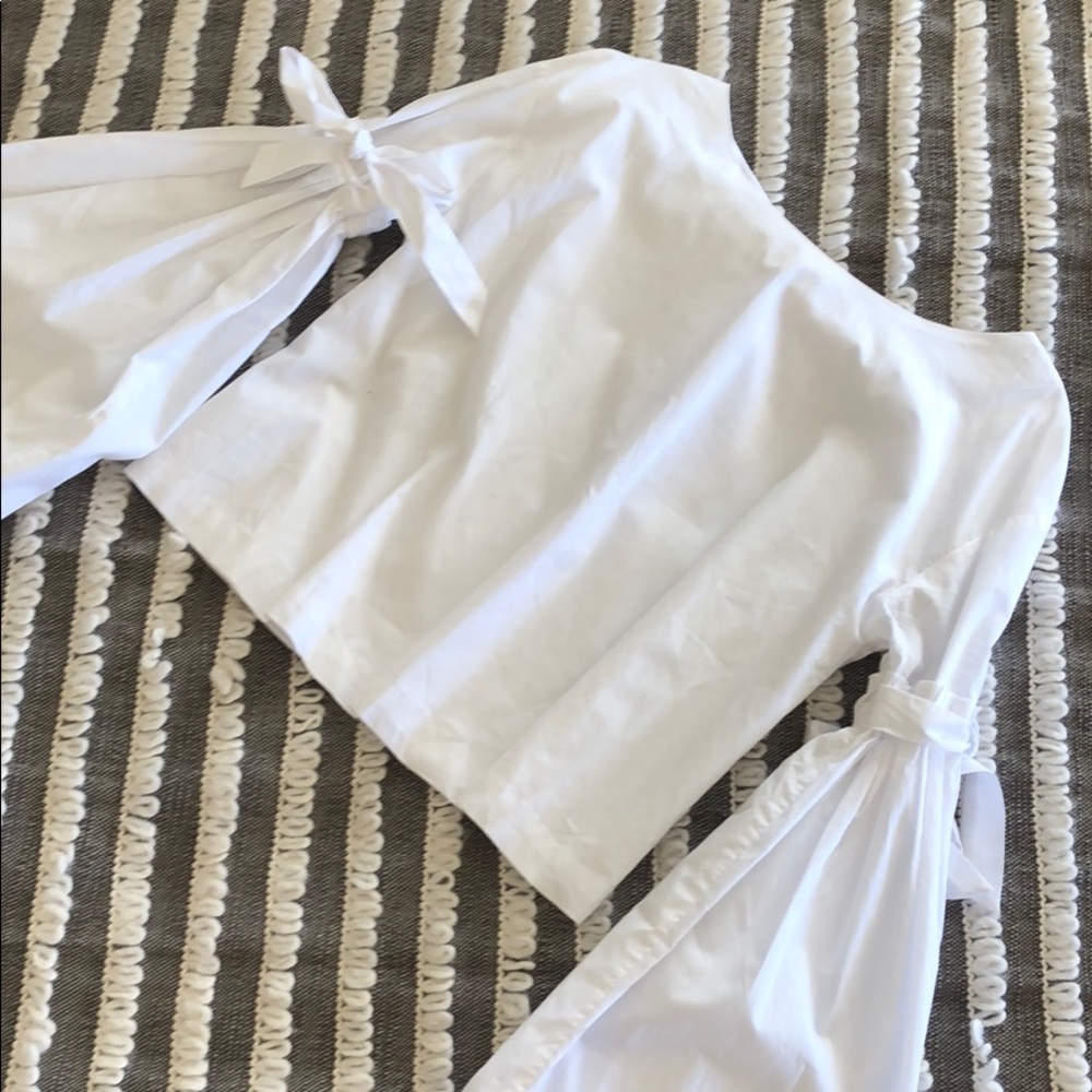 Free People Open Back Flared Sleeve Top